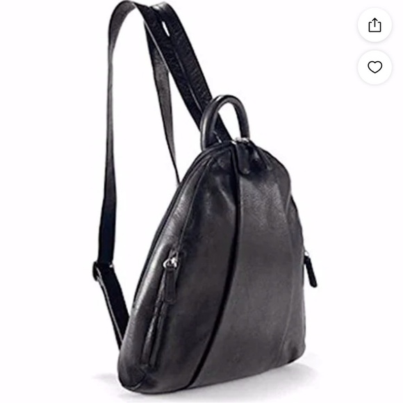 NWOT Osgoode Marley Teardrop Multi Zip Black Leather Backpack Travel Designer - Picture 2 of 16